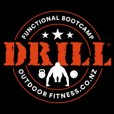 Front and Back Drill Logo - Mens Block T shirt Design